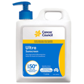 Aero Healthcare CANCER COUNCIL SPF50+ Ultra Sunscreen Pump 1L (Carton of 6 Each)